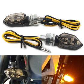 1880club 210000923098 2 Pcs Mini Motorcycle 12v 5-led Turn Signals Blinker Light Indicator Amber Lamp