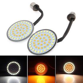 22shopde 223000364969 2 Inch Led Turn Signal Light Bulb White Amber For Harley Softail Touring