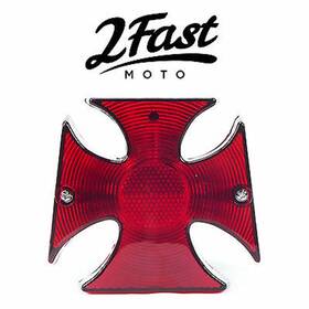62-30350 2fastmoto Maltese Cross 4 Inch Taillight For Motorcycles Scooters Atvs