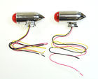 31-6592 Unbranded Motorcycle Red Led Chrome Marker Bullet Lights Pair