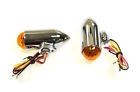 31-6592o Unbranded Motorcycle Amber Led Chrome Marker Bullet Lights Pair