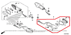 33650-kyj-305 Honda New Oem Cb Rear Left Turn Signal Assembly