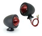 61-73103sx2 Honda Suzuki Yamaha Bullet Marker Lights Satin Black Red Lens