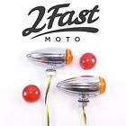 61-73192l Turn Signals Chrome Buffalo Style Bullet Led Red Amber Lens