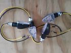 61-83743 Emgo Arrow Motorcycle Turn Signals Volt Black Amber Yellow Set