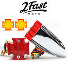 61-99151 Maltese Bright Led Chrome Deco Turn Signal Set Metal Motorcylce