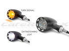 65-5266 Crx Motorcycle Turn Signals Black Cnc Machined Aluminium Led Drl