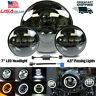 795261360344 Unbranded Chrome Led Projector Headlight Passing Lights Fit
