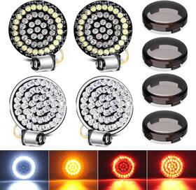 Led-p1157-rd Amazicha 4x For Harley Street Glide Road King 1156 1157 Led Turn Signal Front Rear Lights