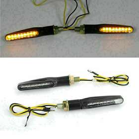 Ts-152-clear Areyourshop 2x M10 Motorcycle Turn Signals Indicator Light Universal Sequential Flow Lamp N