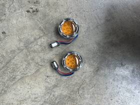 2040-0848 Arlen Ness Black Amber Led Motorcycle Front Turn Signal Kit Harley Davidson