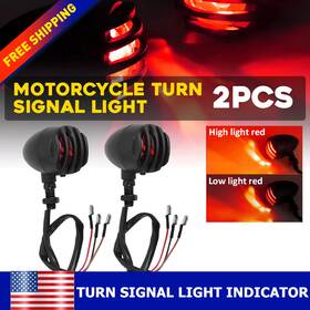 Xpd-xzd-76541 Aux Motorcare 2 Motorcycle Turn Signal Blinker Indicator Light Red Black Bullet Front Rear 12v