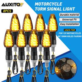 Mtc-zxd-2402 Auxito 8pcs Mini Smoke Led Motorcycle Turn Signals Blinker Indicator Light Super Bright