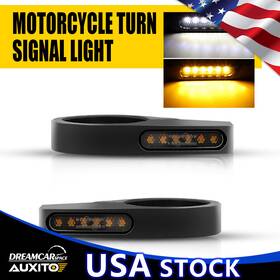 Mtc-zxd-2411-2wy Auxito 2x Front Motorcycle 39-41mm Fork Led Turn Signal Indicator Light Amber White Drl