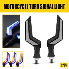 Mtc-zxd-2508 Auxito 2x Amber Blue Light Motorcycle Led Turn Signal Running Blinker Lamps Smoked Lens
