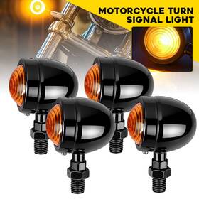 Mtc-zxd-2602 Auxito 4x Black Motorcycle Turn Signal Lights Mini Bullet Blinker Amber Indicator Light