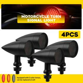 Auxito Mtc-zxd-2604-2r 4pcs Motorcycle Led Turn Signal Brake Red Running Light 10mm - Lens Replaceable