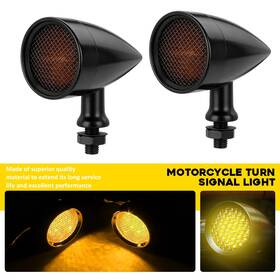 Mtc-zxd-2604-2y Auxito 2pcs M10 Motorcycle Turn Signal Indicator Blinker Amber Light - Lens Replaceable