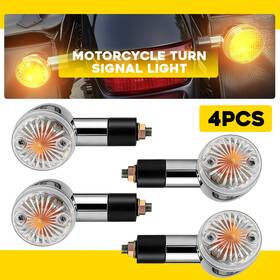 Mtc-zxd-2608 Auxito 4pcs Chrome Amber Motorcycle Turn Signals Lights For Honda/suzuki/kawasaki/bmw