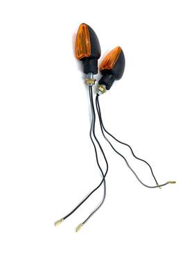 122-9836 Bikemaster 1229836 Universal Mini Stalk Turn Signals Black/amber -