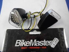 266210 Bikemaster Led Flat Cateye Turn Signals Black/clear