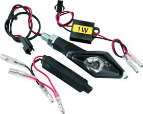 266252 Bikemaster Alien Angle 12v Motorcycle Led Turn Signals Black With Clear Lens