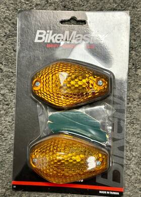 268058 Bikemaster Flush Mount Mini Tear Drop Marker Lights - Amber #268058 New
