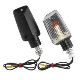 268141 Bikemaster Mini Stalk Marker Light Kit - Clear Lens Amber Bulb Black Shell Bim