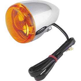 162376-cl77 Bikers Choice Rear Bullet Turn Signal - Chrome/amber Lens Dual Filament