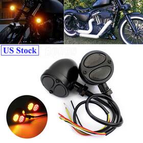 Tsl-515-bkrd Bluebunnybike Amber/red Led Turn Signals With Brake Running Lights For Harley Chopper Dyna Fxdf