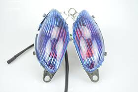 S-fts-008-bl-str-b Bright2wheels Front Turn Signals For Suzuki 99-07 Gsx-r1300 With Bulbs Striped Lens