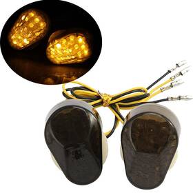 Cvg07284 Camt 2x Mini Smoke Motorcycle Led Turn Signal Indicator Amber Light For Kawasaki 12v