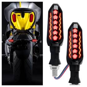 2pcs-0102 Carleef Deng/2pcs-0102 2pcs Motorcycle Turn Signals Led Cool 4.33x1.42x1.2 Inch Red-amber