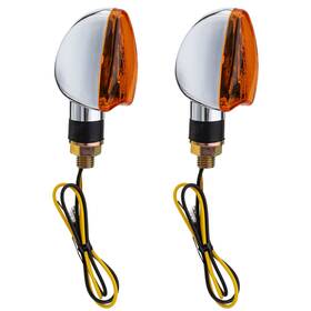 Cicmod 987642799842 2pcs Chrome Motorcycle Bullet Turn Signal Light Amber Brake Blinker For Harley