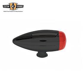 688126 Custom Chrome Turn Signal Led Mini Grooved Bullet Marker Light Red Lens Fits For Harley Black