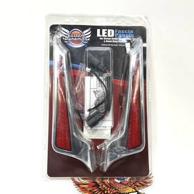 2040-2514 Custom Dynamics Harley Fascia Led Light Panels Chrome/red Cd-fascia-bcmrc