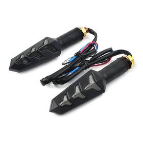 Dictorcoltd 550748796500 10mm Universal Motorcycle Black Led Blinker Turn Signal Indicator Amber Lights