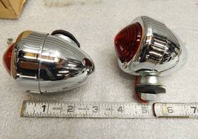 1m106r Dixie Pair Bullet Lights Harley Turn Signals Marker Willys 12v Flh Motorcycle