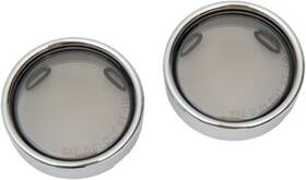 144755 Drag Specialties Ds Deuce-style Deep-dish Turn Signal Bezels With Lenses Smoke Harley Davidson