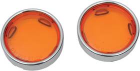 144756 Drag Specialties Ds Deuce-style Deep-dish Turn Signal Bezels With Lenses Amber Harley Davidson