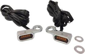 187077 Drag Specialties Led Handlebar Marker Lights Chrome With Amber Lens #187077