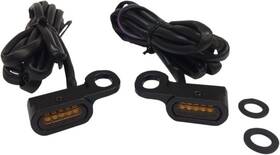 187079 Drag Specialties Led Handlebar Marker Lights Black With Amber Lens #187079