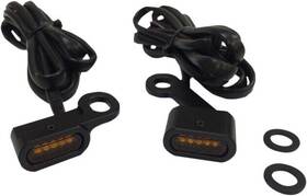 187087 Drag Specialties Ds Led Handlebar Marker Lights Black Amber Lens Harley-davidson Xl 04-22