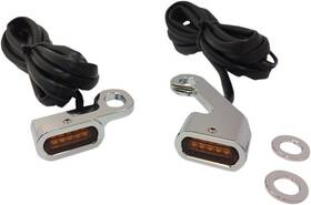 187089 Drag Specialties Ds Led Handlebar Marker Lights Chrome Amber Lens Harley With Mechanical Clutch