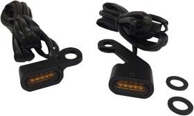 187091 Drag Specialties Ds Led Handlebar Marker Lights Black Amber Lens Harley With Mechanical Clutch