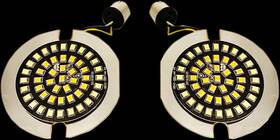 2020-1808 Drag Specialties Front Dual Ring Turn Signal Inserts White-amber R
