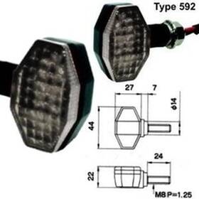 D45-59-208 Drc Smoke Lens L.e.d. Turn Signal - Type 592 Motoled Flasher Or Marker Light