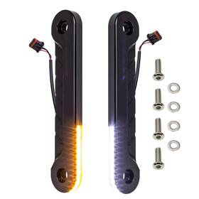 8748fts-b Eagle Lights Black Low Profile Fork Led Turn Signal And White Drl 2006-2023 Harley