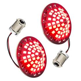 8748rts-1156r-g3b Eagle Lights Midnight Edition Gen Iii Led Red Rear 1156 Turn Signals For Harley