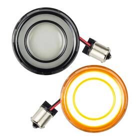8748rts-hz-1156a Eagle Lights 2 In Smoked Rear Led Amber Turn Signals 1156 For Harley Motorcycles